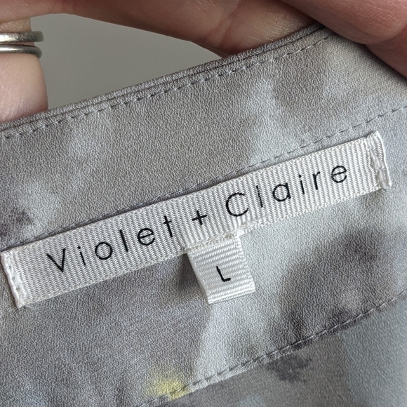 VIOLET + Claire Tunic Blouse Abstract Inkblot Tie dye pattern L - Picture 4 of 12